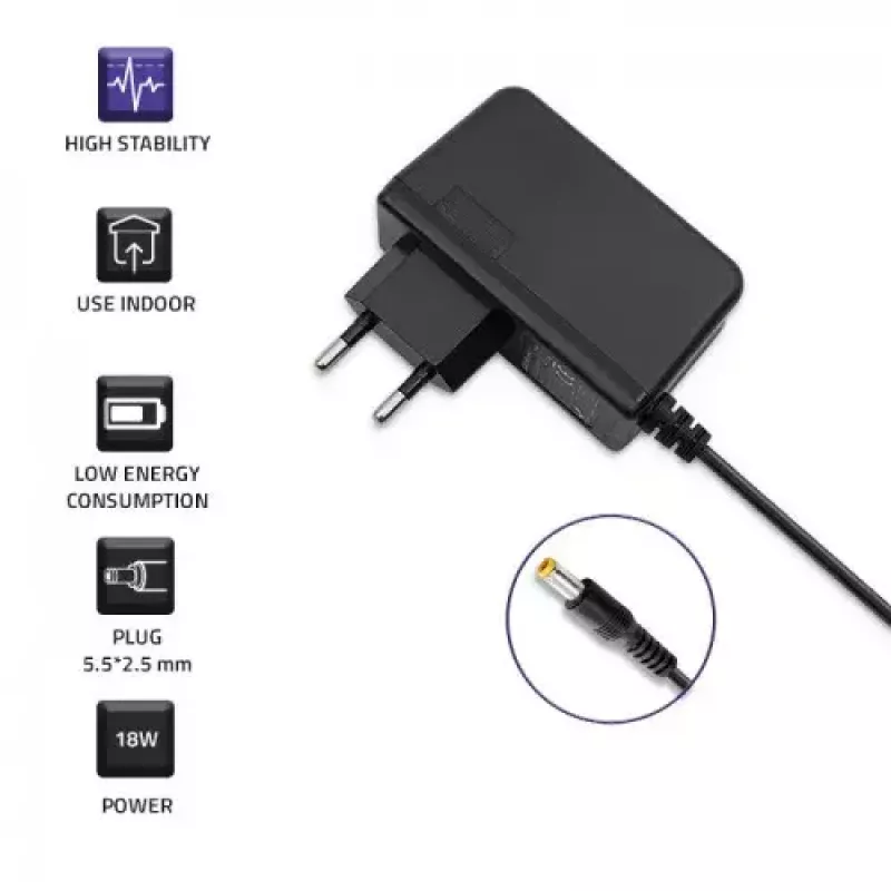 Sisemine toiteadapter Qoltec 51028 18W Must 220-240V