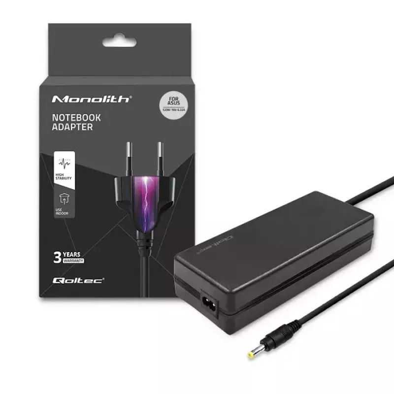 Toiteadapter Qoltec 51037 120W sisetingimustesse must sülearvuti