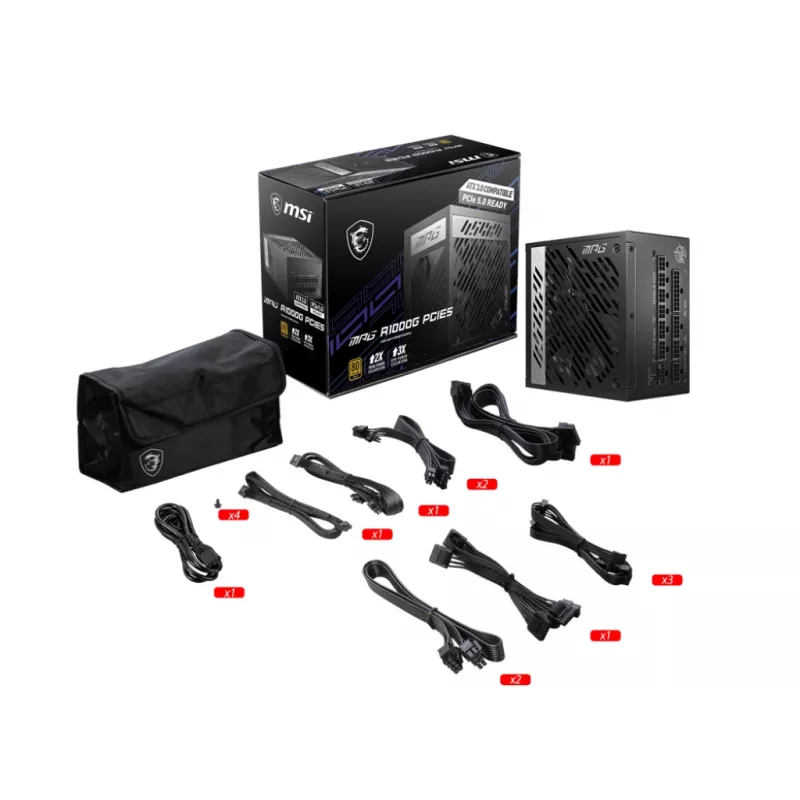 MSI MPG A1000G PCIE5 toiteplokk 1000 W 20+4 pin ATX ATX Must