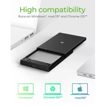 ICY BOX IB-200T-C3 SSD-korpus Must 2,5 tolli