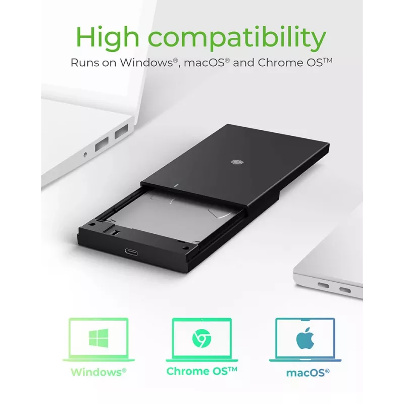 ICY BOX IB-200T-C3 SSD-korpus Must 2,5 tolli