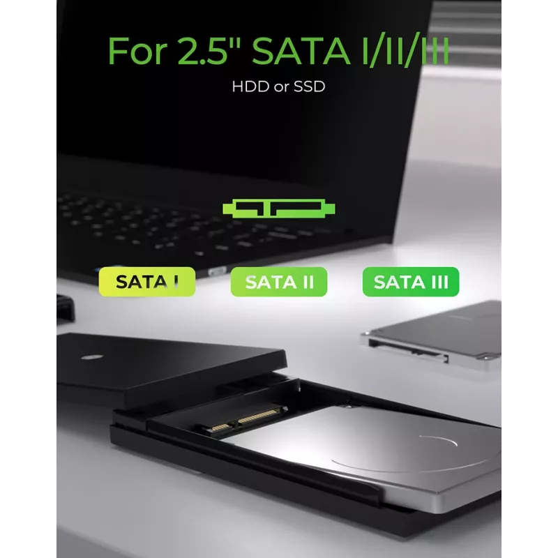 ICY BOX IB-200T-C3 SSD-korpus Must 2,5 tolli
