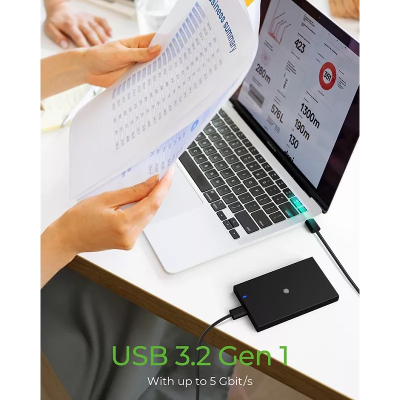 ICY BOX IB-200T-C3 SSD-korpus Must 2,5 tolli