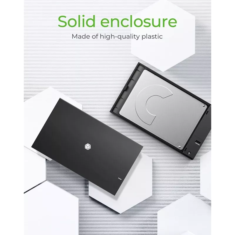 ICY BOX IB-200T-C3 SSD-korpus Must 2,5 tolli