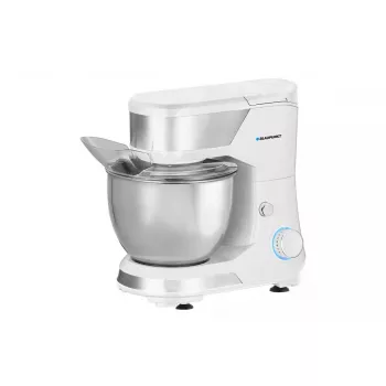 Stand mixer BLAUPUNKT SMM501 — 5 L roostevaba terasest kauss, 1000 W, kallutatav pea, pöördnuppjuhtimine, valge