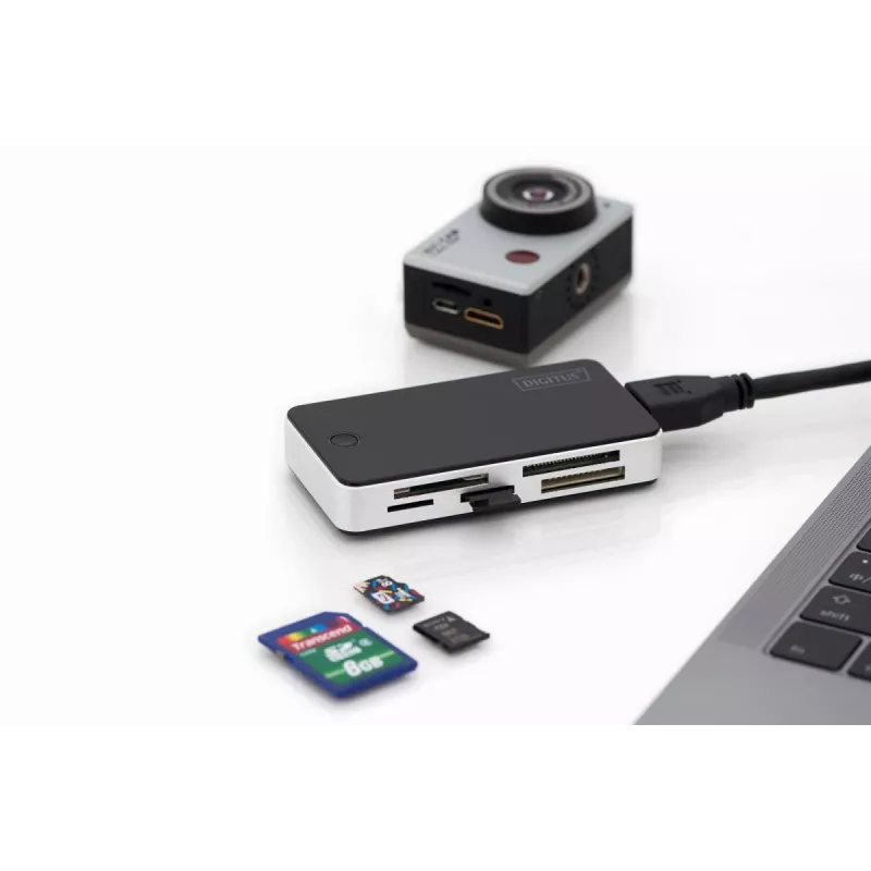 DIGITUS USB 3.0 kaardiluger, toetab MS/SD/SDHC/MiniSD/M2/CF/MD/SDXC kaarte, 1M USB A ühenduskaabel