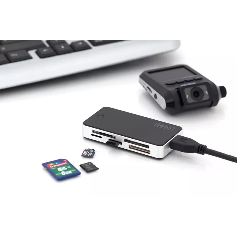 DIGITUS USB 3.0 kaardiluger, toetab MS/SD/SDHC/MiniSD/M2/CF/MD/SDXC kaarte, 1M USB A ühenduskaabel