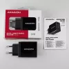 Axagon ACU-QS24 QUICK ja SMART seinadapter, 2x USB-port QC3.0/AFC/FCP + 5V-1,2A, 24W