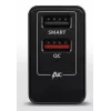 Axagon ACU-QS24 QUICK ja SMART seinadapter, 2x USB-port QC3.0/AFC/FCP + 5V-1,2A, 24W