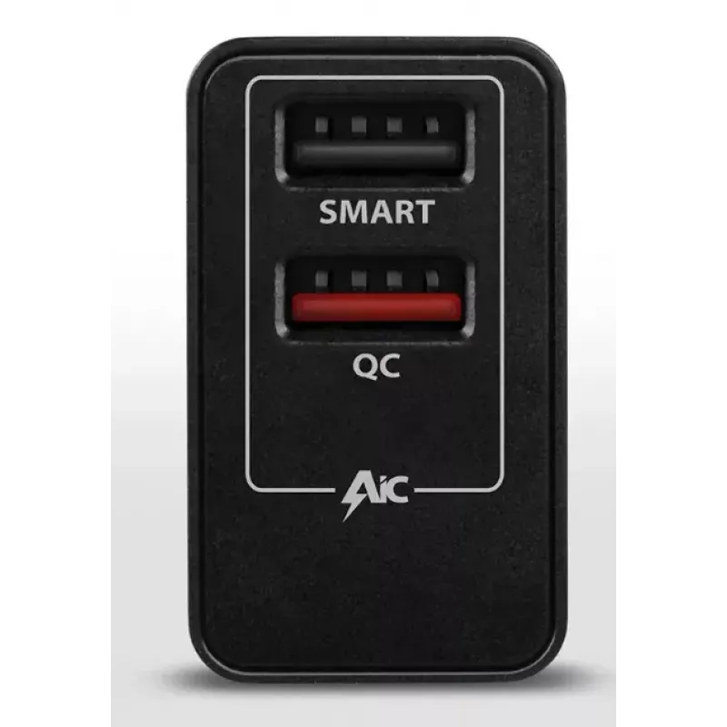 Axagon ACU-QS24 QUICK ja SMART seinadapter, 2x USB-port QC3.0/AFC/FCP + 5V-1,2A, 24W