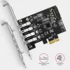 “Axagon PCEU-43RS” PCIe kaart - 4x USB 5 Gbps port, topelt toide, “Renesas PD720201”, SP ja LP
