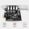 “Axagon PCEU-43RS” PCIe kaart - 4x USB 5 Gbps port, topelt toide, “Renesas PD720201”, SP ja LP