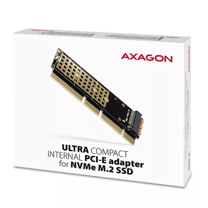 Axagon PCEM2-1U PCIe x16/x8/x4 - M.2 NVMe M-key pesa adapter 1U
