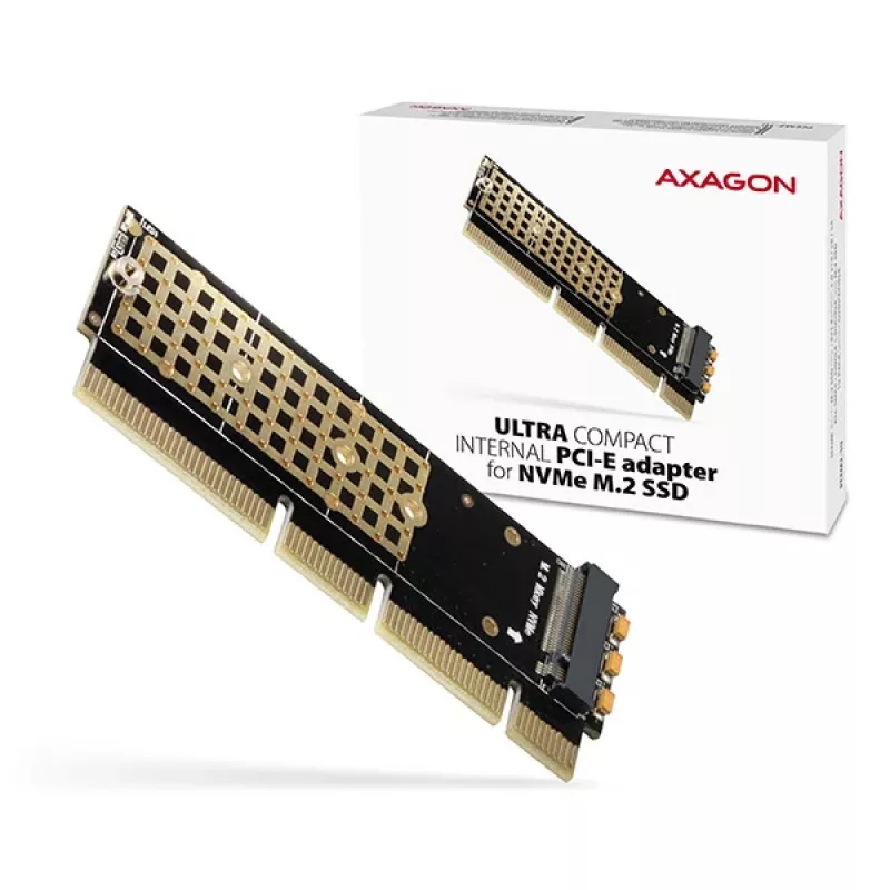 Axagon PCEM2-1U PCIe x16/x8/x4 - M.2 NVMe M-key pesa adapter 1U
