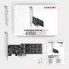 Axagon PCES-SA4M2 PCIe kontroller 2x sisemine SATA 6G port + M.2 B-key liidese kaardid/adapter M.2, SATA
