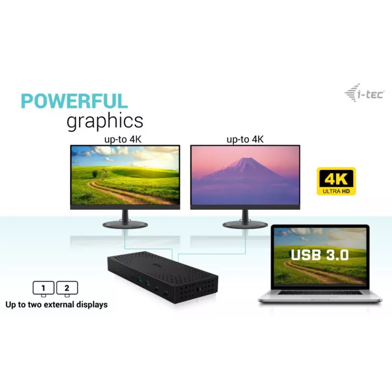 i-tec USB 3.0 / USB-C / Thunderbolt, 3x 4K dokkimisjaam Gen 2 + Power Delivery 100W