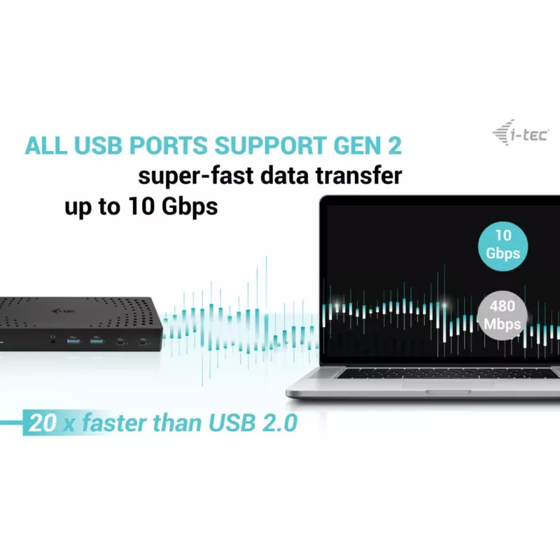 i-tec USB 3.0 / USB-C / Thunderbolt, 3x 4K dokkimisjaam Gen 2 + Power Delivery 100W
