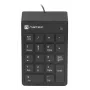Numbriklaviatuur NATEC GOBY 2 USB 18‑klahviline membraan Must — juhtmega USB, 18 klahvi, 1,5 m kaabel, ABS-korpus