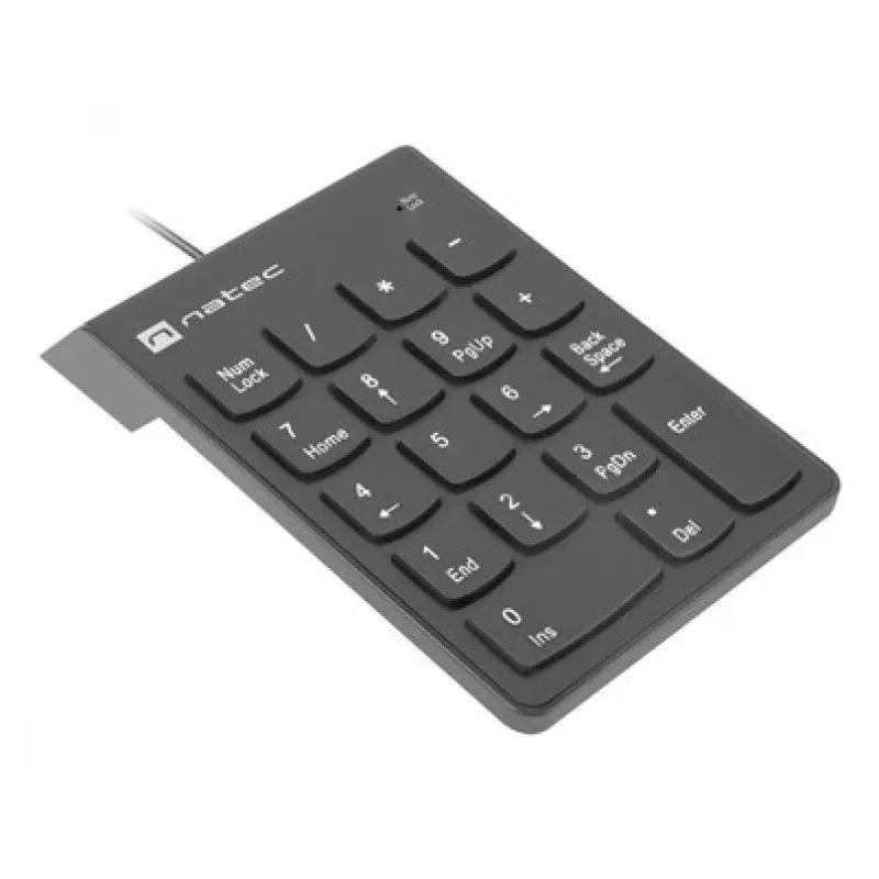 Numbriklaviatuur NATEC GOBY 2 USB 18‑klahviline membraan Must — juhtmega USB, 18 klahvi, 1,5 m kaabel, ABS-korpus