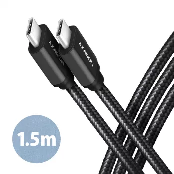 USB-kaabel Axagon BUCM3-CM15AB 1,5 m USB 3.2 Gen 1 must