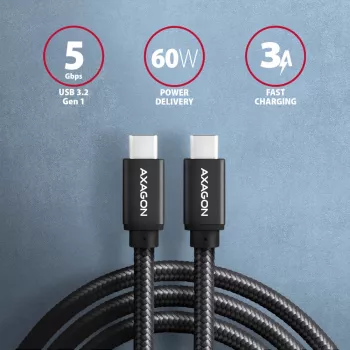 USB-kaabel Axagon BUCM3-CM15AB 1,5 m USB 3.2 Gen 1 must