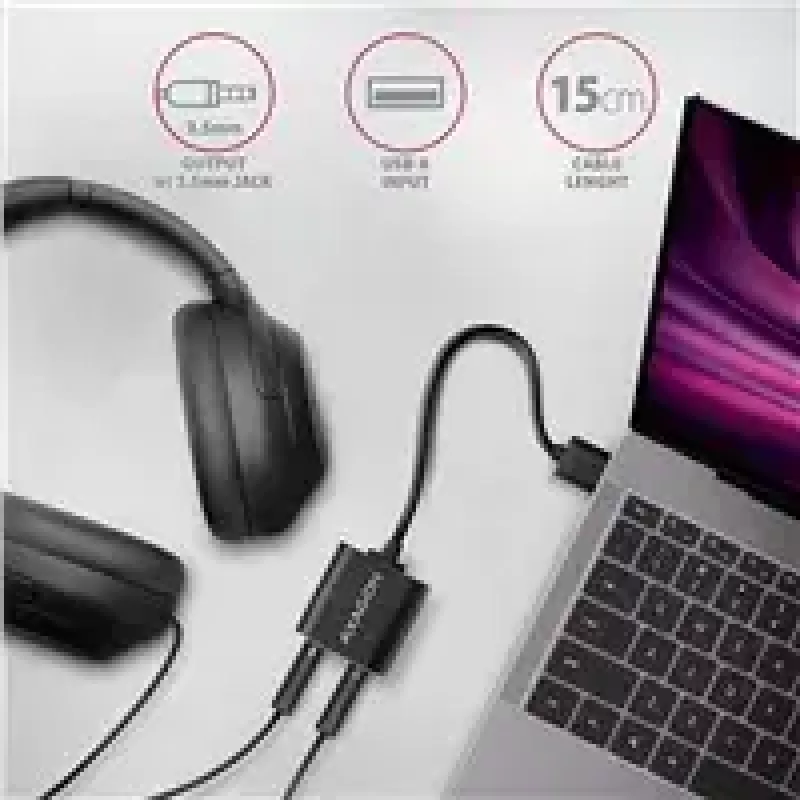 Väline USB-helikaart AXAGON ADA-12 1x 3,5 mm pesaga kõrvaklappidele ja mikrofonile
