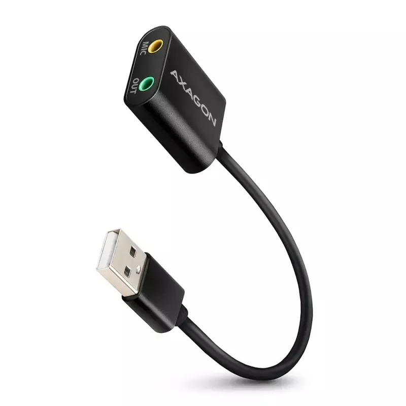 Väline USB-helikaart AXAGON ADA-12 1x 3,5 mm pesaga kõrvaklappidele ja mikrofonile