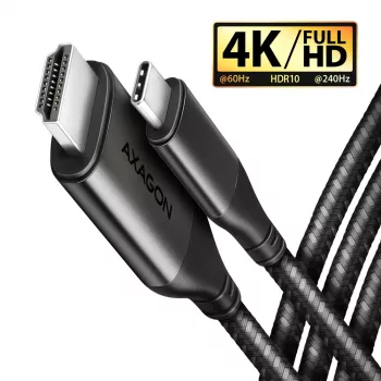 Axagon RVC-HI2MC USB-C -> HDMI 2.0a kaabel 1,8 m, 4K/60Hz HDR10