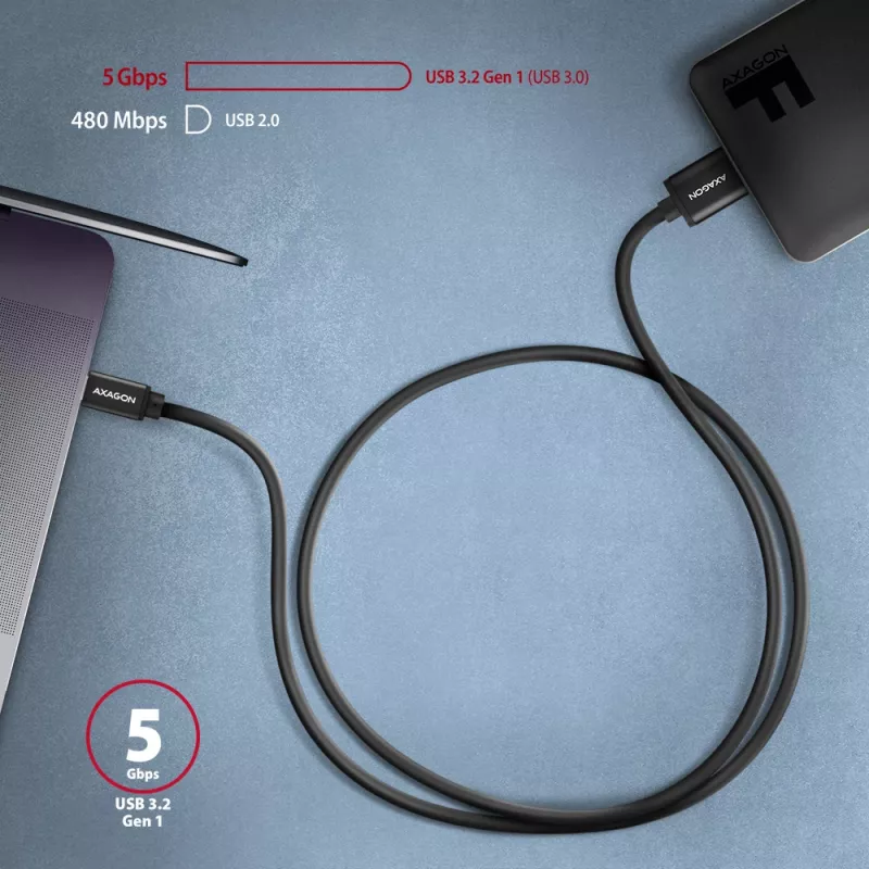USB-kaabel Axagon BUMM3-CM10AB Micro-USB B – USB-C 1 m must