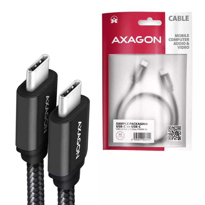 USB-kaabel Axagon BUCM-CM10AB USB 2.0 1m USB-C must