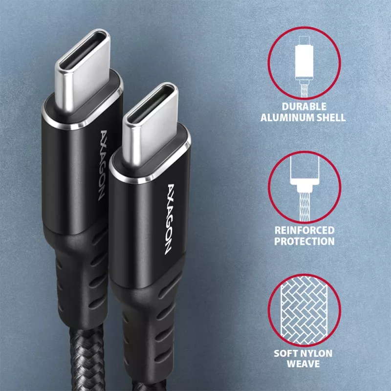 USB-kaabel Axagon BUCM-CM30AB USB 2.0 3 m USB C Must