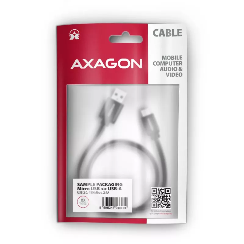 Axagon BUMM-AM15AB USB-kaabel USB 2.0 1.5 m Micro-USB B USB A Must