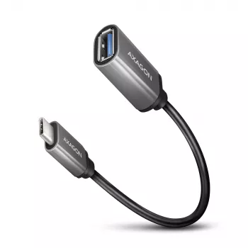 Axagon RUCM-AFAC kaabli adapter USB-C (M) -> USB-A (F), 20cm, USB 3.2 Gen 1, 3A, ALU