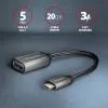Axagon RUCM-AFAC kaabli adapter USB-C (M) -> USB-A (F), 20cm, USB 3.2 Gen 1, 3A, ALU