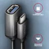 Axagon RUCM-AFAC kaabli adapter USB-C (M) -> USB-A (F), 20cm, USB 3.2 Gen 1, 3A, ALU