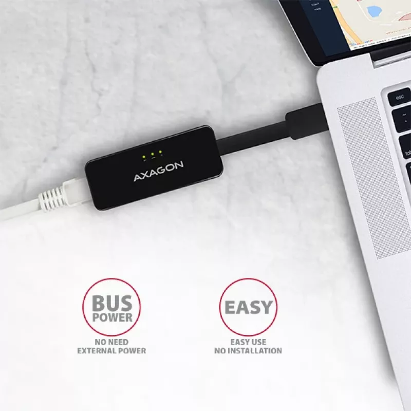 AXAGON ADE-XR USB 2.0 Type-A - Fast Ethernet 10/100 adapter, RJ-45, Realtek RTL8152, must, 23 g