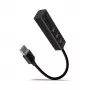 Axagon HMA-CR3A Metallist USB 3.2 Gen 1 mitme pordiga jaotur kolme USB-pordi ja kaardilugejaga