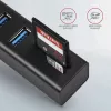 Axagon HMA-CR3A Metallist USB 3.2 Gen 1 mitme pordiga jaotur kolme USB-pordi ja kaardilugejaga