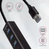 Axagon HMA-CR3A Metallist USB 3.2 Gen 1 mitme pordiga jaotur kolme USB-pordi ja kaardilugejaga
