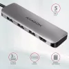 Axagon HMC-HCR3A 3x USB-A+ HDMI+ SD/microSD USB-C 3.2 Gen 1 jaotur 20 cm juhtmega USB 3.2 Gen 1 (3.1 Gen 1) Type-C hall