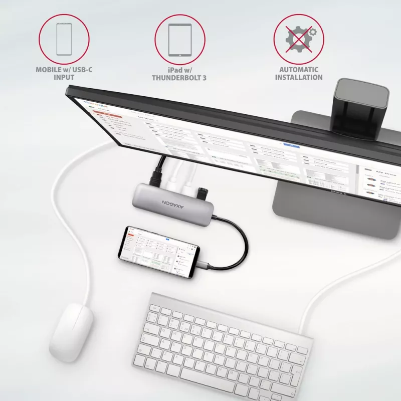 Axagon HMC-HCR3A 3x USB-A+ HDMI+ SD/microSD USB-C 3.2 Gen 1 jaotur 20 cm juhtmega USB 3.2 Gen 1 (3.1 Gen 1) Type-C hall