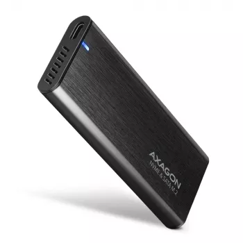 Axagon EEM2-SB2 Väline USB-C 3.2 Gen 2 metallkarp M.2 NVMe ja SATA SSD ketastele. Kruvivaba