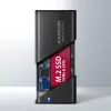 Axagon EEM2-SB2 Väline USB-C 3.2 Gen 2 metallkarp M.2 NVMe ja SATA SSD ketastele. Kruvivaba