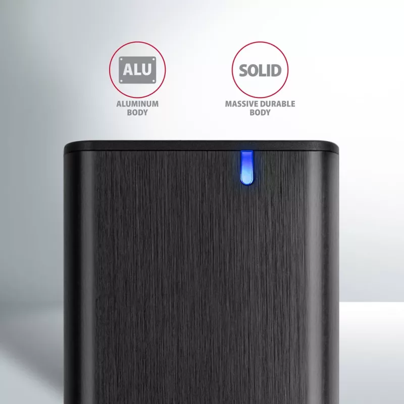 Axagon EEM2-SB2 Väline USB-C 3.2 Gen 2 metallkarp M.2 NVMe ja SATA SSD ketastele. Kruvivaba