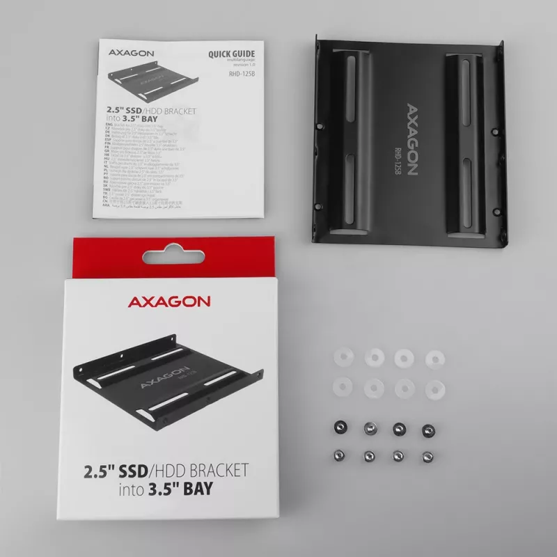 Axagon RHD-125B kinnitusraam 1x 2,5-tollisele draivile 3,5-tollisse pesasse – must metall
