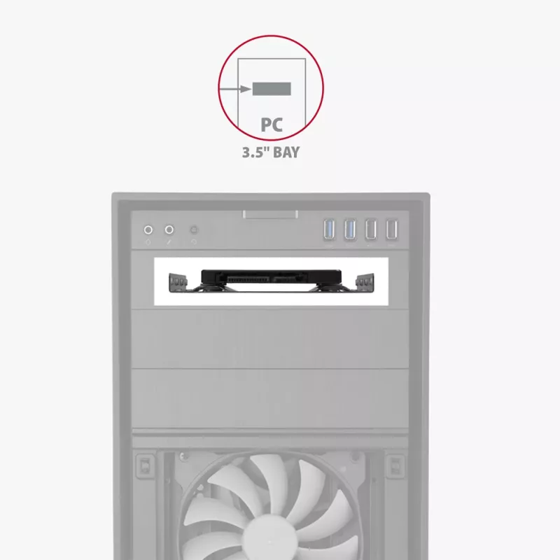Axagon RHD-125S klambril 1x 2,5-tollise HDD/SSD paigaldamiseks 3,5-tollisesse sahtlisse, metallist, hall