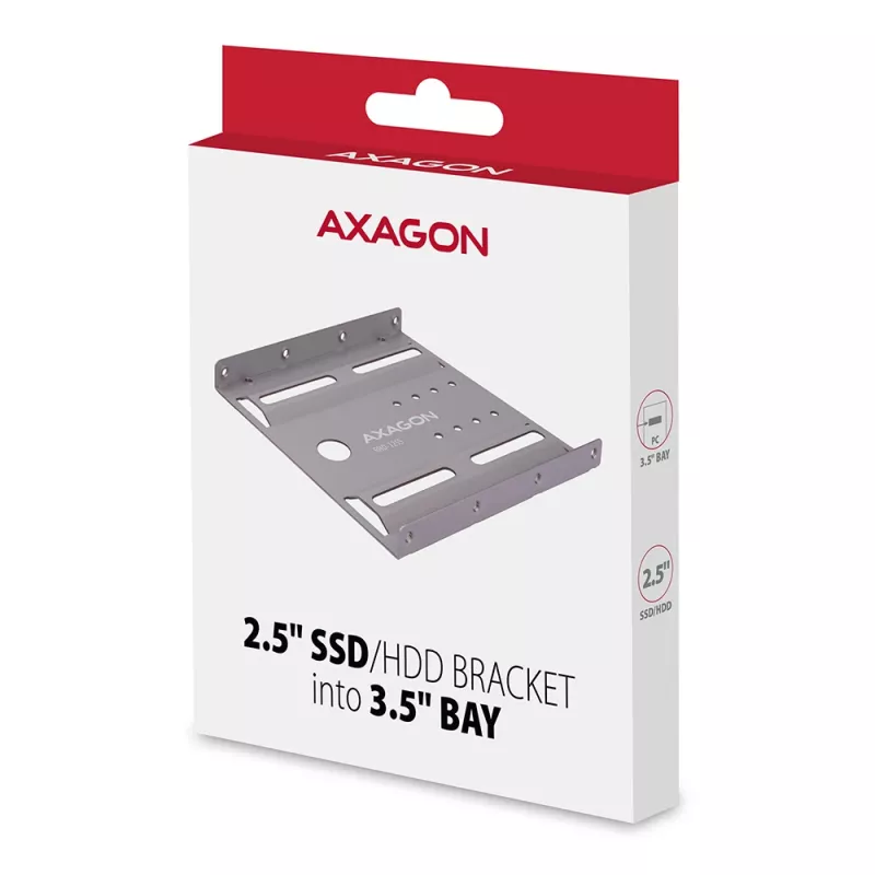 Axagon RHD-125S klambril 1x 2,5-tollise HDD/SSD paigaldamiseks 3,5-tollisesse sahtlisse, metallist, hall