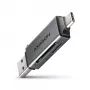 Axagon CRE-DAC USB-C+ USB-A 5 Gbps MINI 2 pesa ja LUN SD/microSD kaardilugeja USB 3.0 Type-A/USB-C Hall