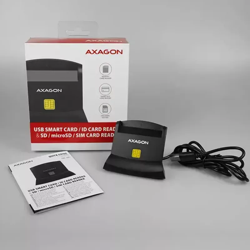 Axagon CRE-SM2 nutikaardi lugeja USB 2.0 must 1,3 m kaabliga