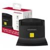 Axagon CRE-SM2 nutikaardi lugeja USB 2.0 must 1,3 m kaabliga